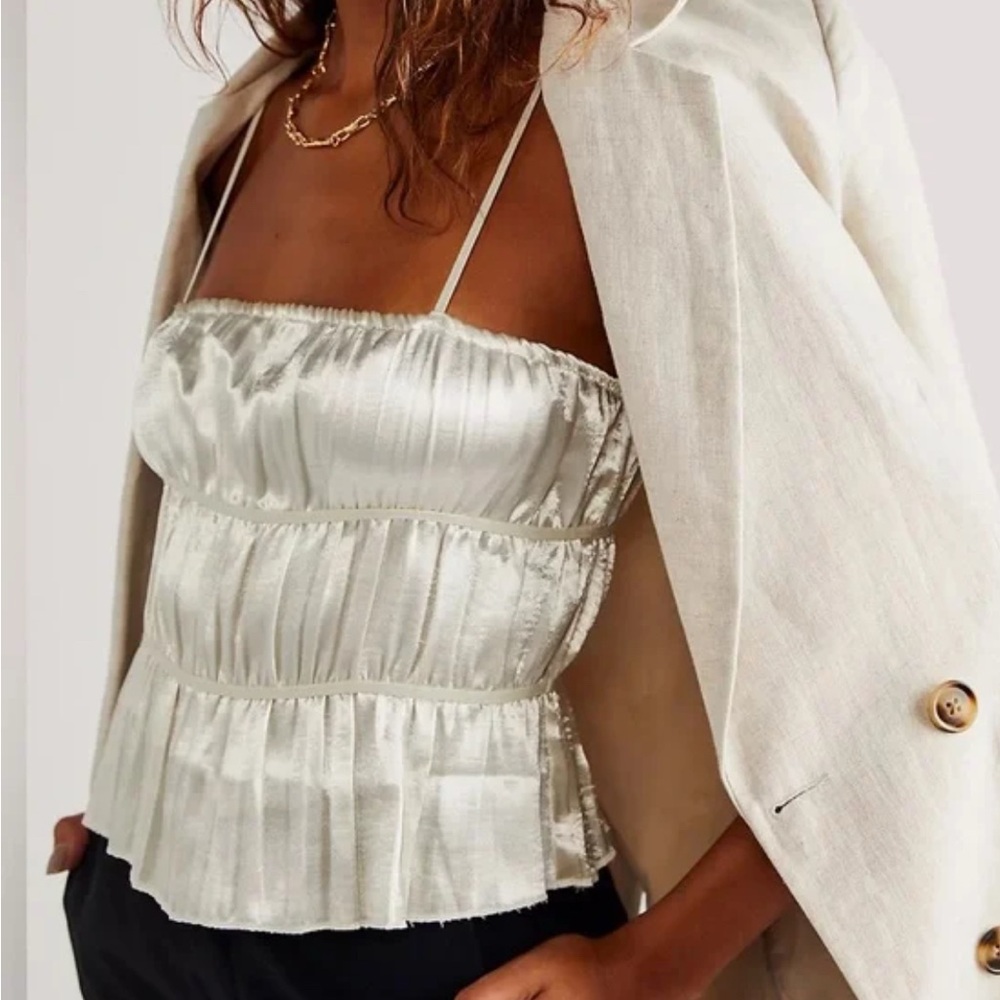 Free people silk material top